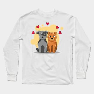 Dogs Cats lovers cute funny animal pet Long Sleeve T-Shirt